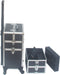 VDD - visagiekoffer - make up koffer - Make up trolley - Kappers koffer - Beautycase - Cosmetica koffer - Met Wielen - Zwart - 26 x 35 x 70cm