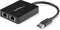 Startech USB32000SPT - USB Ethernet-adapter - Gigabit Ethernet 5000 Mbit/s - Zwart
