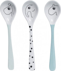 Done by Deer - Set van 3 melamine lepels 'Dots' - blue