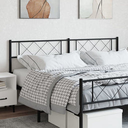 vidaXL - Hoofdbord - 180 - cm - metaal - zwart