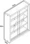 VCM Agisa S - Hangende Vitrinekast - Gehard Glas - 3 Verstelbare Planken - H 40 x B 37 x D 10 cm