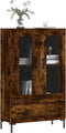vidaXL - Hoge - kast - 69,5x31x115 - cm - bewerkt - hout - gerookt - eikenkleurig