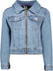 B.Nosy Y302-5340 - Meisjes Vest - Jeansjack met ritssluiting en pofmouwen - Maat 104