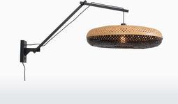 GOOD&MOJO Wandlamp Palawan - Zwart/Naturel - 105x60x55cm - Binnen Scandinavisch,Bohemian