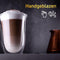 VDN Dubbelwandige Koffieglazen & Theeglazen - 300 ML koffietassen - Set Van 2 Handgeblazen Cappuccino Latte Macchiato Glazen Dubbelwandig