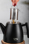 VDN RVS Theepot Dubbelwandig met Filter - Zwarte Theekan 1 Liter - 802