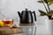 VDN RVS Theepot Dubbelwandig met Filter - Zwarte Theekan 1 Liter - 802