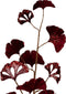 PTMD Leaves Plant Gingko Kunsttak - 46 x 20 x 90 cm - Wijnrood