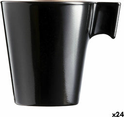 Mok Luminarc Flashy Zwart 80 ml Tweekleurig Glas (24 Stuks)