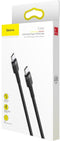 Baseus Cafule USB-C 3A/60W Fast Charge Gevlochten Kabel 1m Zwart/Grijs