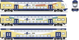 Roco 6210105 H0 3-delige set dubbeldekswagons van de metronoom 2e klas DBPza, 2e klas DBDpza, stuurstandrijtuig 1e/2e K