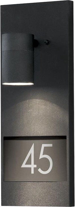 Konstsmide Modena - Huisnummerlamp Buiten - GU10 - IP44 - Zwart