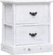 vidaXL - Nachtkastje - 38x28x45 - cm - paulowniahout - wit