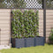 vidaXL - Tuinplanter - met - Trellis - 3 - stuks - Grijs - 120x40x143 - cm