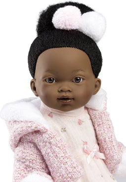 Llorens mini popje Zoe donker met haar 28 cm