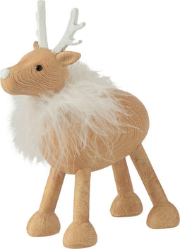 J-Line kerstfiguur Hert Vacht - polyresin - naturel/wit - small
