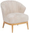 Leunstoel Crème Natuurlijk Rubberwood Foam Weefsel 71 x 75 x 76 cm