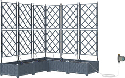 vidaXL - Tuinbakken - met - Waterirrigatiesysteem, - 5 - stuks, - Lichtgrijs