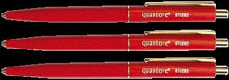 Quantore - Balpen drukknop en metalen clip rood | 50 stuks