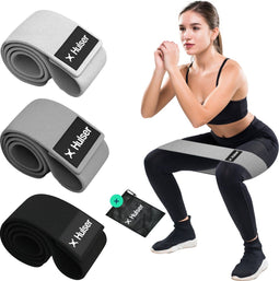 Hulser Booty Bands - Weerstandsband set 3-delig - 8 tot 32 kg - Antislip - 38 cm (3 stuks)