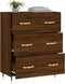 vidaXL - Dressoir - 69,5x34x90 - cm - bewerkt - hout - bruin - eikenkleur