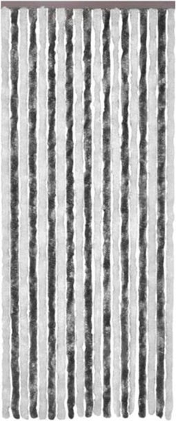 vidaXL - Vliegengordijn - 56x200 - cm - chenille - grijs - en - wit
