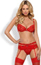 Obsessive Heartina Set - Erotische Lingerieset - Maat S/M - Rood