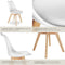 tectake® Eetkamerstoel Frederikke - Set van 2 Eetkamerstoelen - Ergonomische Zitting - Wit (2 stuks)