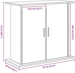 vidaXL - Aquariumstandaard - 81x36x73 - cm - spaanplaat - zwart - eikenkleurig