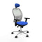 Piqueras y Crespo 3D086N1 - Bureaustoel - Verstelbare hoogte met hoofdsteun - Blauw