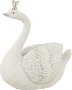 J-Line spaarpot Zwaan - polyresn - wit/zilver