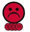 Smit Visual - Magneet smiley 75mm emotie bedroefd rood 5 stuks