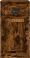 vidaXL - Bijzetkast - met - lade - 40x50x75 - cm - bewerkt - hout - gerookt - eikenkleur