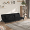 vidaXL - Slaapbank - 2-zits - met - 2 - kussens - fluweel - zwart