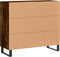 vidaXL - Dressoir - 90x34x80 - cm - bewerkt - hout - gerookt - eikenkleurig