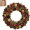 House of Seasons Kerstkrans Denn - 50x50x10 cm - Dennenappel - Rood