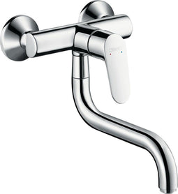 Hansgrohe Focus M41 - Ééngreeps keukenmengkraan wandmontage - Draaibare uitloop - Chroom - hartafstand 150 mm ± 12 mm