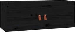 vidaXL - Wandkast - 80x30x30 cm - massief grenenhout - zwart