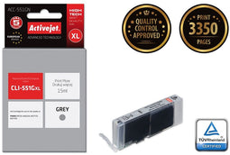 Activejet ACC-551GN - Inktcartridge - Compatibel met Canon PIXMA - Grijs (15 ml)