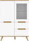 Furnilux Stockholm - Vitrinekast - Tijdloos en functioneel - Wit Eiken - 40x100x140cm