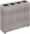 vidaXL - Plantenbak - verhoogd - met - 4 - potten - 80x22x79 - cm - poly - rattan - bruin