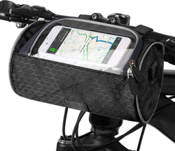 Veelzijdige Fietsstuurtas - Waterdicht en Touchscreen Compatibel - 22x12 cm - Zwart