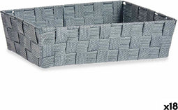 Veelzijdige mand Grijs Stof 3,8 L 34 x 8,5 x 21 cm (18 Stuks)