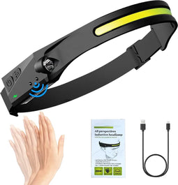 Veelzijdige Oplaadbare Hoofdlamp met Handbewegingssensor - Ideaal voor Outdoor Activiteiten