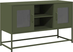vidaXL - Tv-meubel - 100,5x39x60,5 - cm - staal - olijfgroen