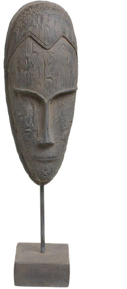 Decoratieve figuren Grijs Masker 19 x 12 x 62 cm