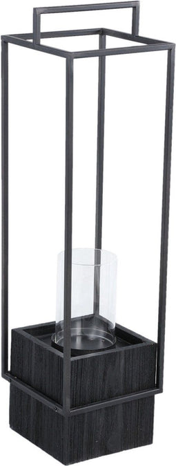 PTMD Fass Lantaarn - 16 x 16 x 61 cm - Metaal - Zwart