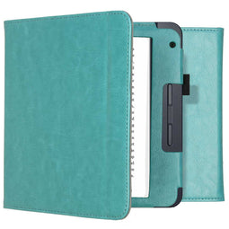 Vegan Leather Bookcase voor de Kobo Libra 2 / Tolino Vision 6 - Lichtblauw