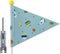 Veiligheidsvlag PexKids Rocket - Blauw met raket print