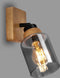Briloner ROYK - Wandlamp Draaibaar - Rookglas Hout - 110x110x115mm